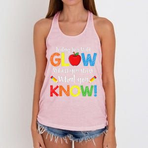 Test Day Teacher Show What You Know Funny Exam Women's Knotted Racerback Tank