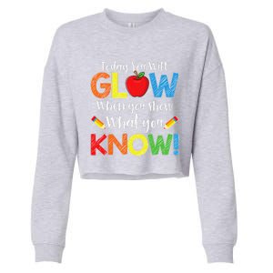 Test Day Teacher Show What You Know Funny Exam Cropped Pullover Crew