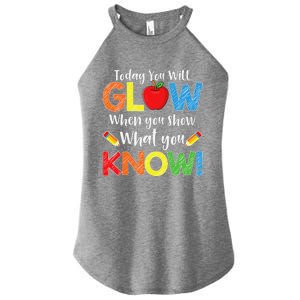 Test Day Teacher Show What You Know Funny Exam Women's Perfect Tri Rocker Tank