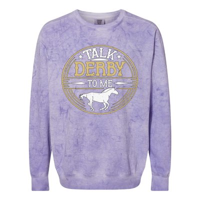 Talk Derby To Me American Quarter Horse Derby Horse Racing Colorblast Crewneck Sweatshirt