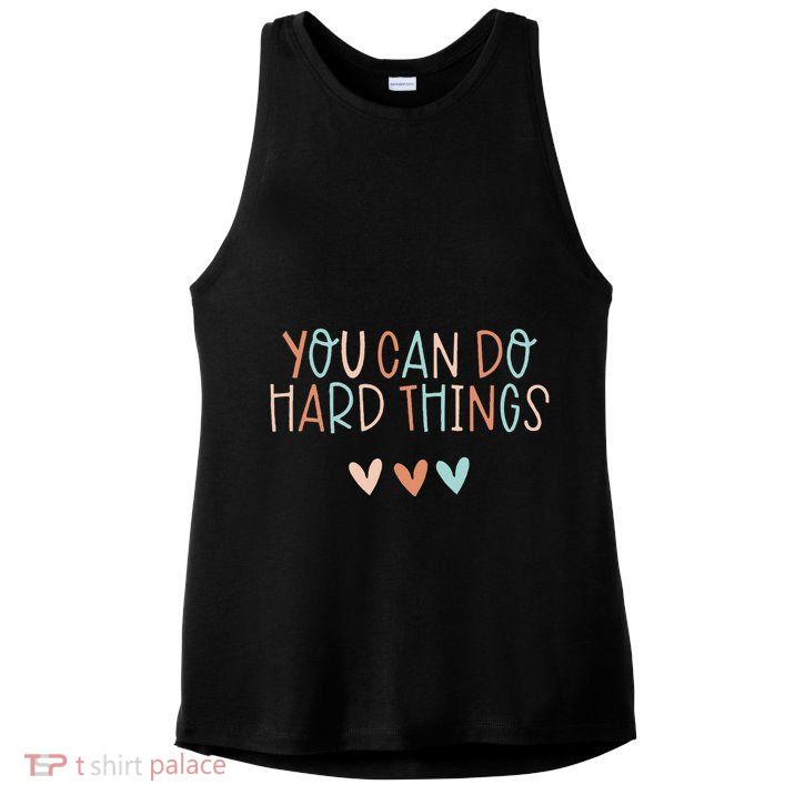 Test Day Teacher You Can Do Hard Things Ladies PosiCharge Tri-Blend Wicking Tank