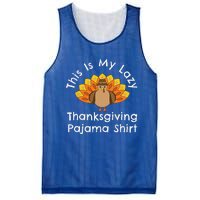 Turkey Day This Is My Lazy Thanksgiving Pajama Mesh Reversible Basketball Jersey Tank