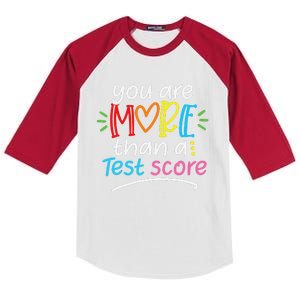 Test Day Teacher You Are More Than A Test Score Kids Colorblock Raglan Jersey