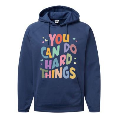 Test Day Teacher You Can Do Hard Things Performance Fleece Hoodie