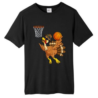 Thanksgiving Day Turkey Basketball Player Funny Pilgrim Meaningful Gift Tall Fusion ChromaSoft Performance T-Shirt