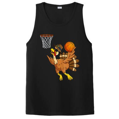 Thanksgiving Day Turkey Basketball Player Funny Pilgrim Meaningful Gift PosiCharge Competitor Tank