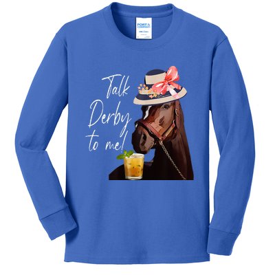 Talk Derby To Me Horse Kids Long Sleeve Shirt