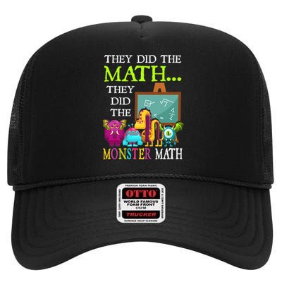 They Did The Math They Did The Monster Math Funny Halloween High Crown Mesh Back Trucker Hat