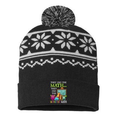 They Did The Math They Did The Monster Math Funny Halloween USA-Made Snowflake Beanie