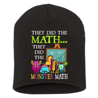 They Did The Math They Did The Monster Math Funny Halloween Short Acrylic Beanie