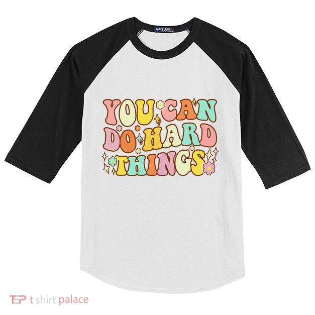Test Day Teacher You Can Do Hard Things Kids Colorblock Raglan Jersey