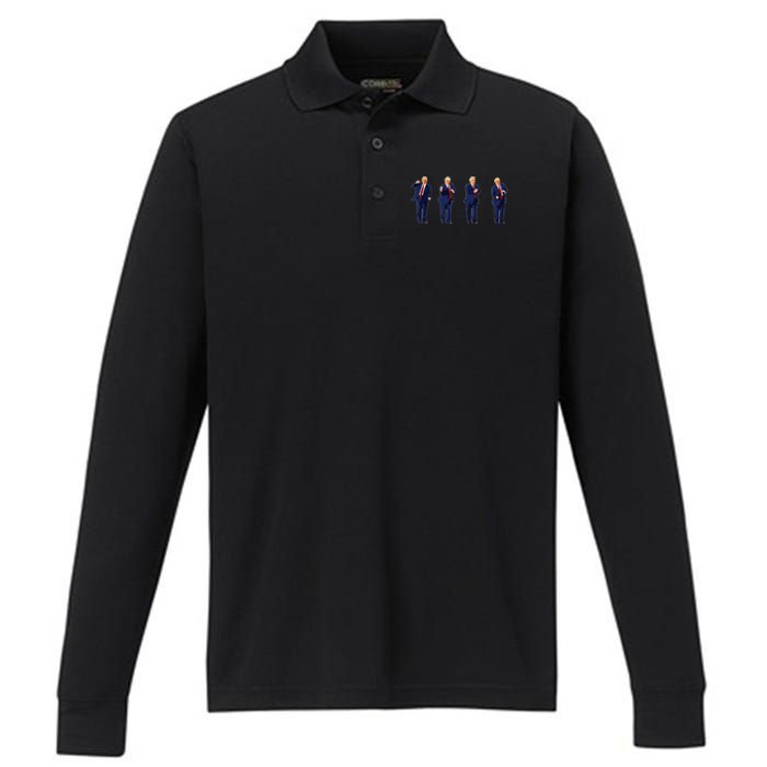 Trump Dance Trump 2024 Performance Long Sleeve Polo