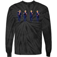 Trump Dance Trump 2024 Tie-Dye Long Sleeve Shirt