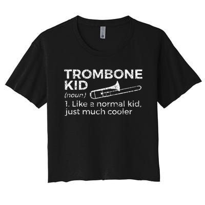 Trombone Definition Trombone Player Women's Crop Top Tee