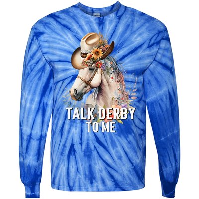 Talk Derby To Me Horse Racing Tie-Dye Long Sleeve Shirt