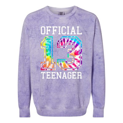 Tie Dye Teenager 13th Birthday Colorblast Crewneck Sweatshirt