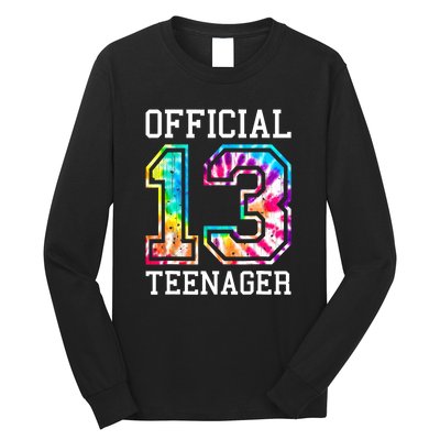 Tie Dye Teenager 13th Birthday Long Sleeve Shirt