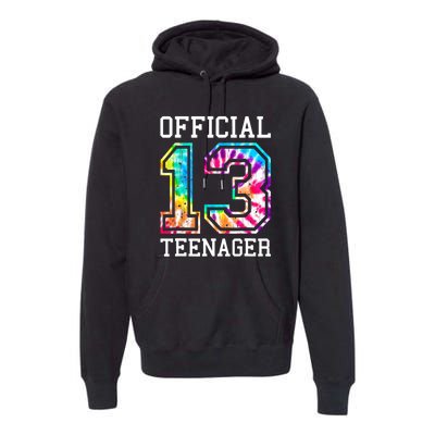 Tie Dye Teenager 13th Birthday Premium Hoodie