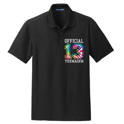 Tie Dye Teenager 13th Birthday Dry Zone Grid Polo