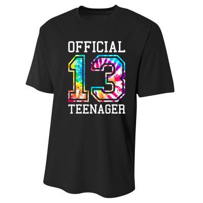 Tie Dye Teenager 13th Birthday Performance Sprint T-Shirt