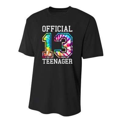 Tie Dye Teenager 13th Birthday Youth Performance Sprint T-Shirt