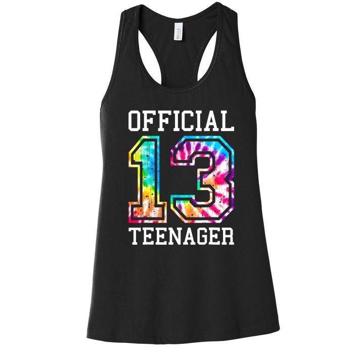 Tie Dye Teenager 13th Birthday Women's Racerback Tank