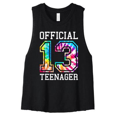 Tie Dye Teenager 13th Birthday Women's Racerback Cropped Tank