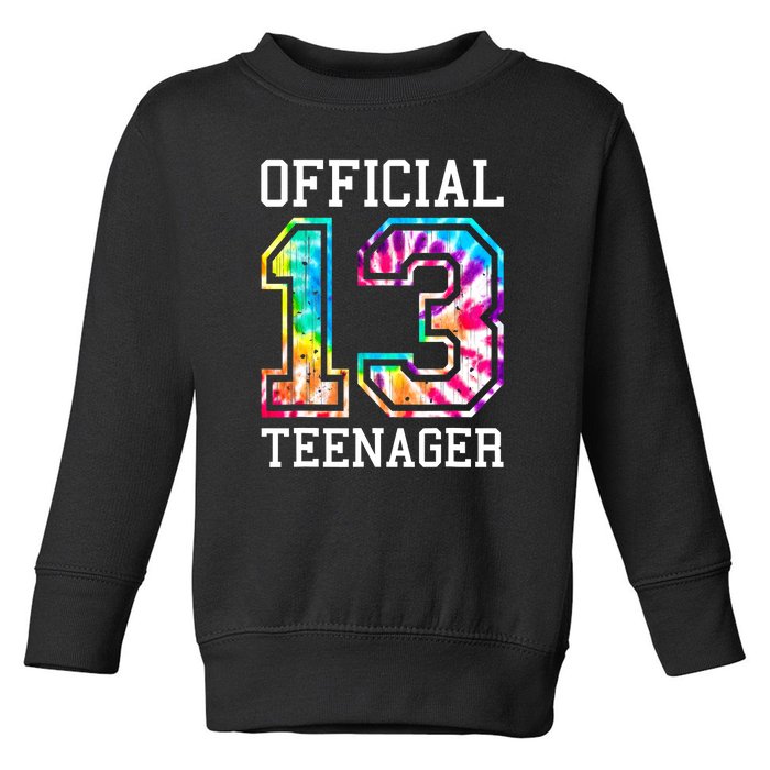 Tie Dye Teenager 13th Birthday Toddler Sweatshirt