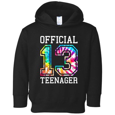 Tie Dye Teenager 13th Birthday Toddler Hoodie