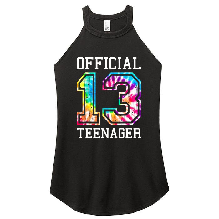 Tie Dye Teenager 13th Birthday Women's Perfect Tri Rocker Tank