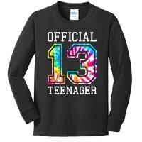 Tie Dye Teenager 13th Birthday Kids Long Sleeve Shirt