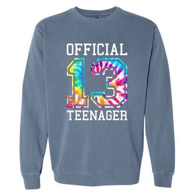 Tie Dye Teenager 13th Birthday Garment-Dyed Sweatshirt