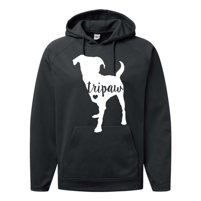 Tripaw Dog, Three Legged Dog, Tripaw Mom, Tripod Dog Performance Fleece Hoodie