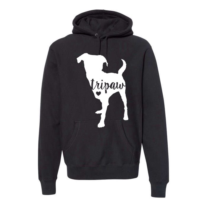 Tripaw Dog, Three Legged Dog, Tripaw Mom, Tripod Dog Premium Hoodie