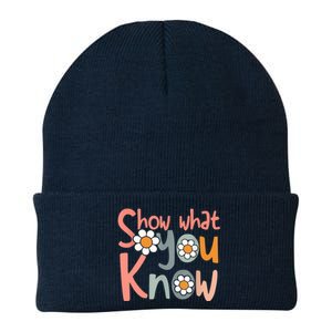 Test Day Teacher Show What You Know Gifts Women Knit Cap Winter Beanie