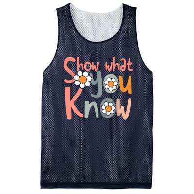 Test Day Teacher Show What You Know Gifts Women Mesh Reversible Basketball Jersey Tank