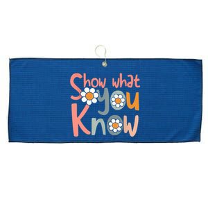 Test Day Teacher Show What You Know Gifts Women Large Microfiber Waffle Golf Towel