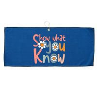 Test Day Teacher Show What You Know Gifts Women Large Microfiber Waffle Golf Towel