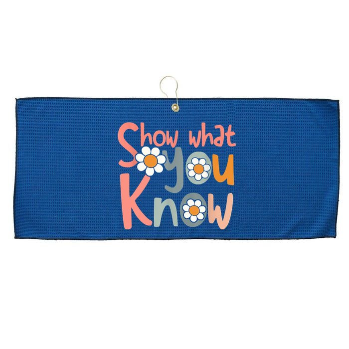 Test Day Teacher Show What You Know Gifts Women Large Microfiber Waffle Golf Towel