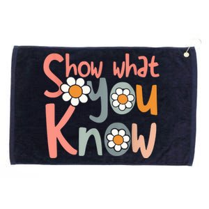 Test Day Teacher Show What You Know Gifts Women Grommeted Golf Towel