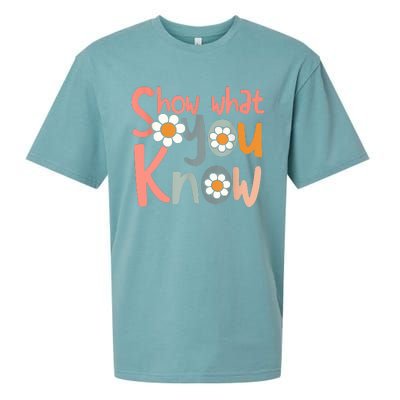 Test Day Teacher Show What You Know Gifts Women Sueded Cloud Jersey T-Shirt