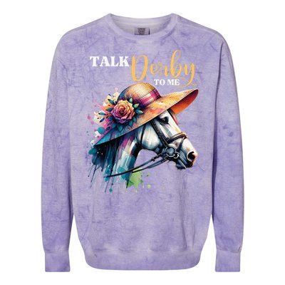 Talk Derby To Me Racing Horse Colorblast Crewneck Sweatshirt