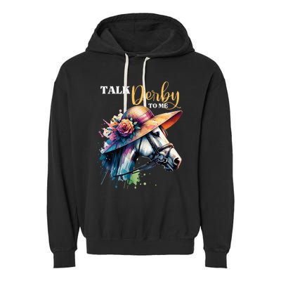 Talk Derby To Me Racing Horse Garment-Dyed Fleece Hoodie