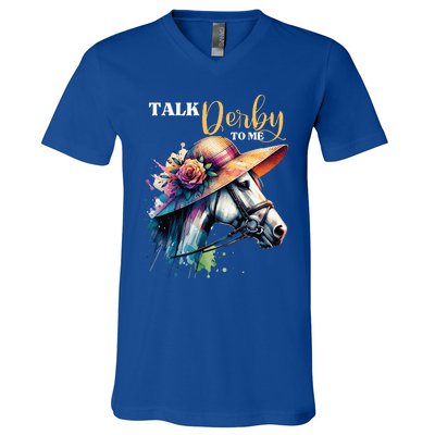 Talk Derby To Me Racing Horse V-Neck T-Shirt