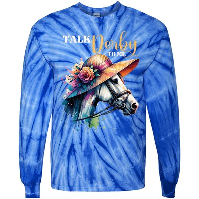 Talk Derby To Me Racing Horse Tie-Dye Long Sleeve Shirt