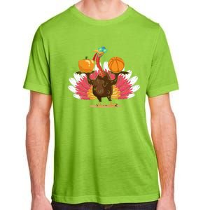 Thanksgiving Day Turkey Basketball Player Sports Lover Gift Adult ChromaSoft Performance T-Shirt