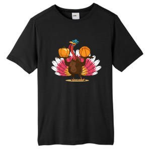 Thanksgiving Day Turkey Basketball Player Sports Lover Gift Tall Fusion ChromaSoft Performance T-Shirt