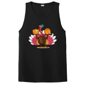 Thanksgiving Day Turkey Basketball Player Sports Lover Gift PosiCharge Competitor Tank