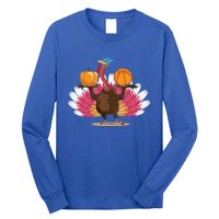 Thanksgiving Day Turkey Basketball Player Sports Lover Gift Long Sleeve Shirt