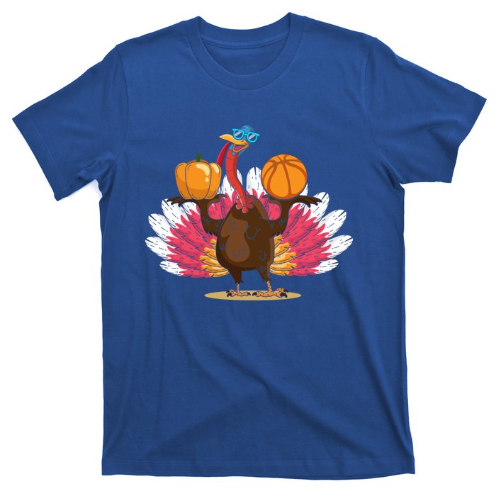 Thanksgiving Day Turkey Basketball Player Sports Lover Gift T-Shirt